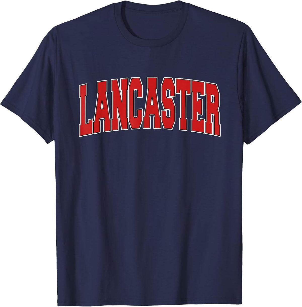 Lancaster NY NEW YORK Varsity Style USA Vintage Sports T-Shirt - Navy Blue