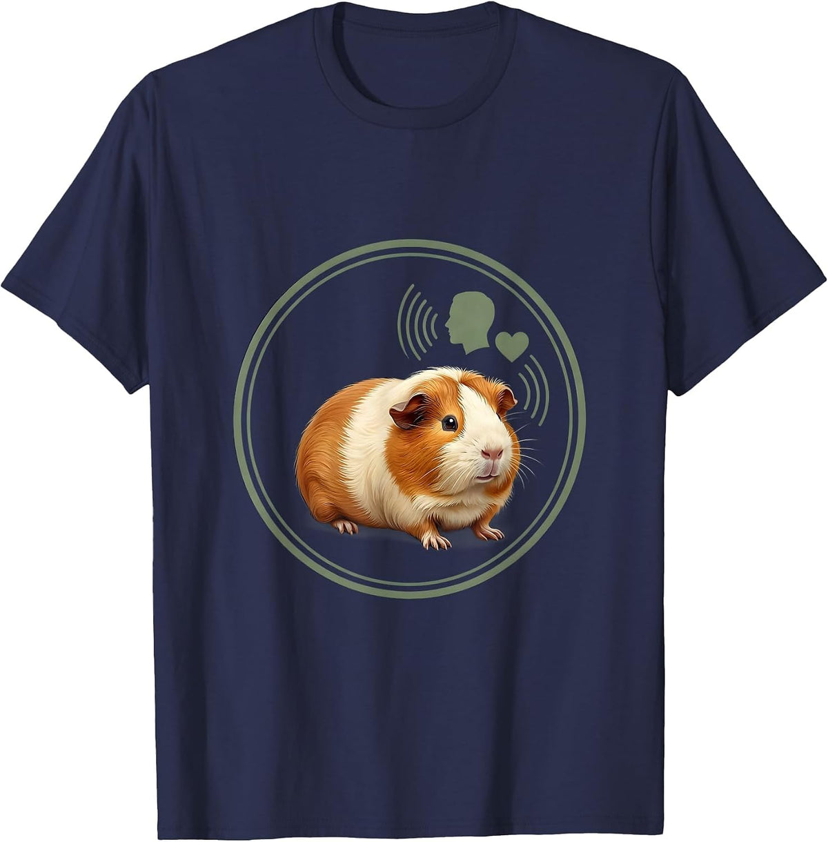 Men's Guinea Pig Emblem Pet Lover Funny Animal Humor T-Shirt - Navy Blue