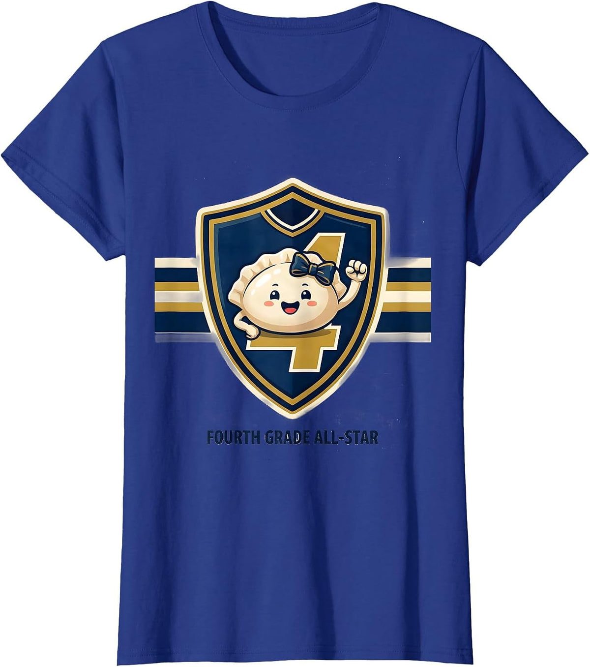 Women's Fourth Grade All-Star Cute Dumpling Back to School Girl T-Shirt - Royal Blue