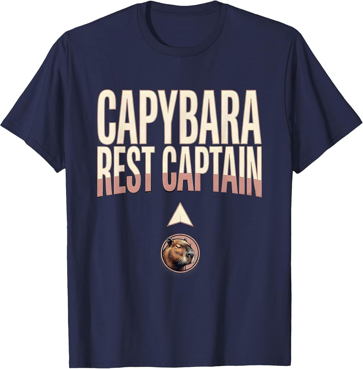Capybara, Rest Captain Funny Gamer Gaming Meme Humor T-Shirt - Navy Blue