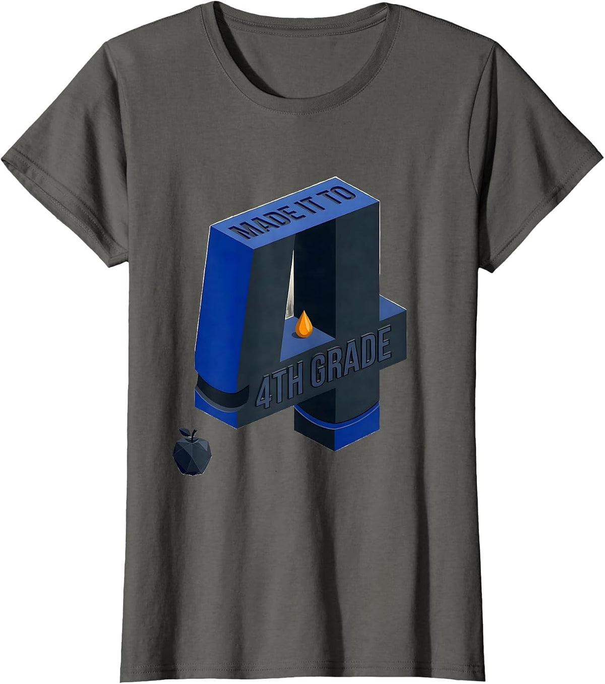 Women's Made It To 4th Grade Groovy Back To School Fourth Grade T-Shirt - Asphalt Grey