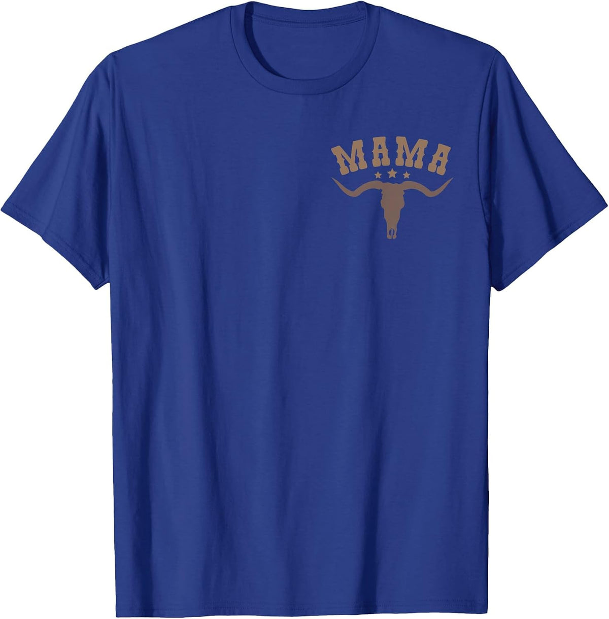 Mama Skull Highland Cow Boy Western Rodeo Family Matching T-Shirt, Men, Royal Blue, X-Large - As Pictured