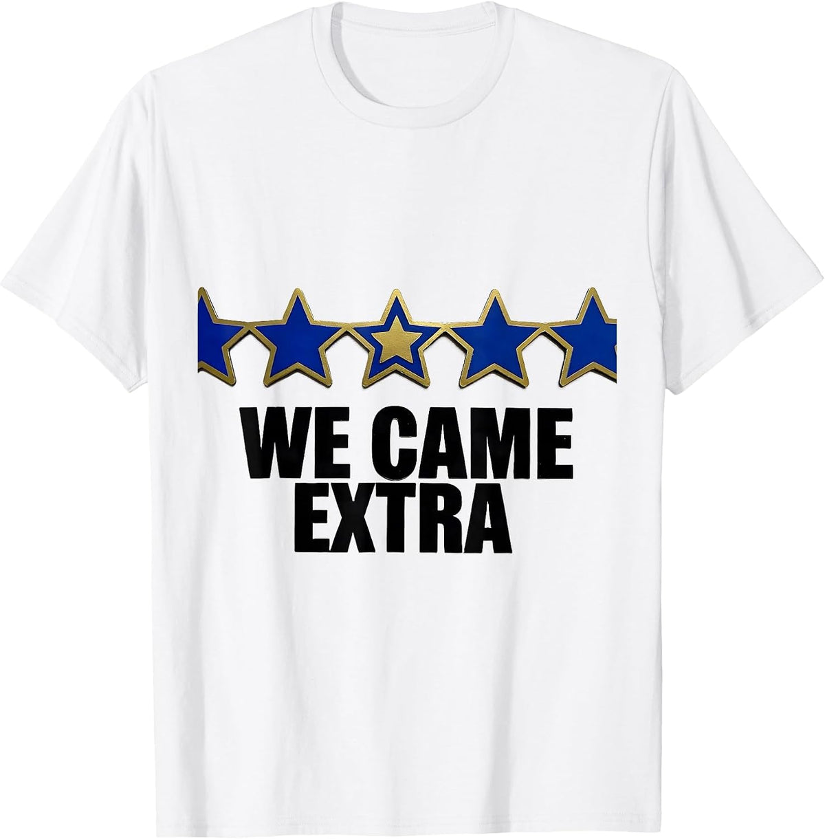 Men's We Came Extra Stencil-Cut Star Badge Down Syndrome Awareness T-Shirt - White