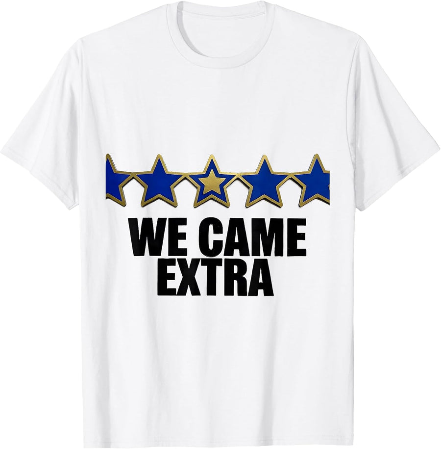 Men's We Came Extra Stencil-Cut Star Badge Down Syndrome Awareness T-Shirt - White