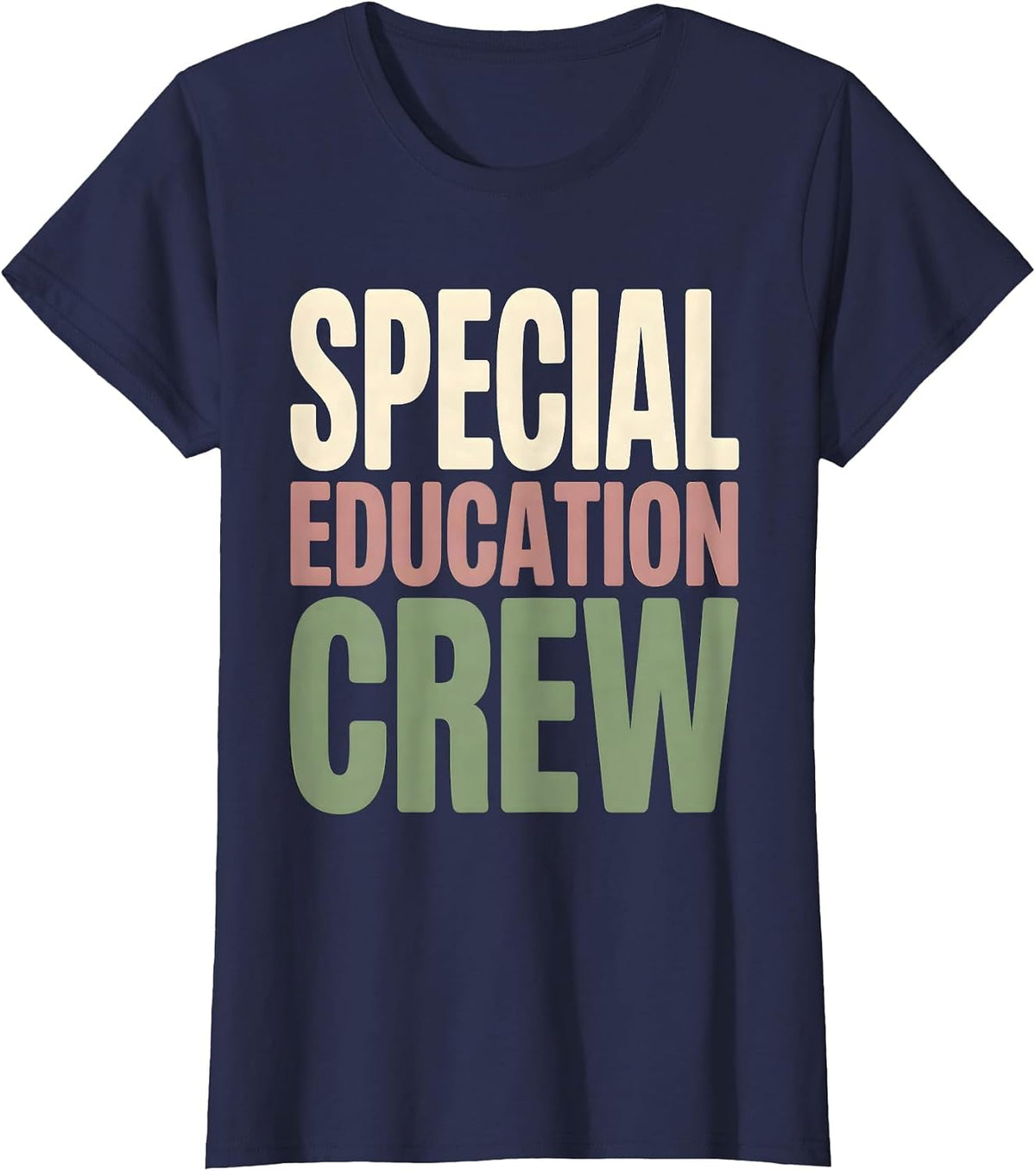 Women's Special Education Crew Funny SPED Teacher Team Pride T-Shirt - Navy Blue