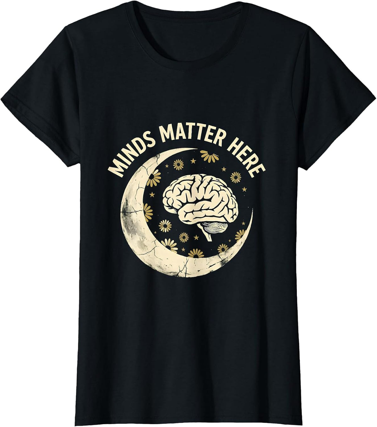 Minds Matter Here School Psychologist Design T-Shirt - Black