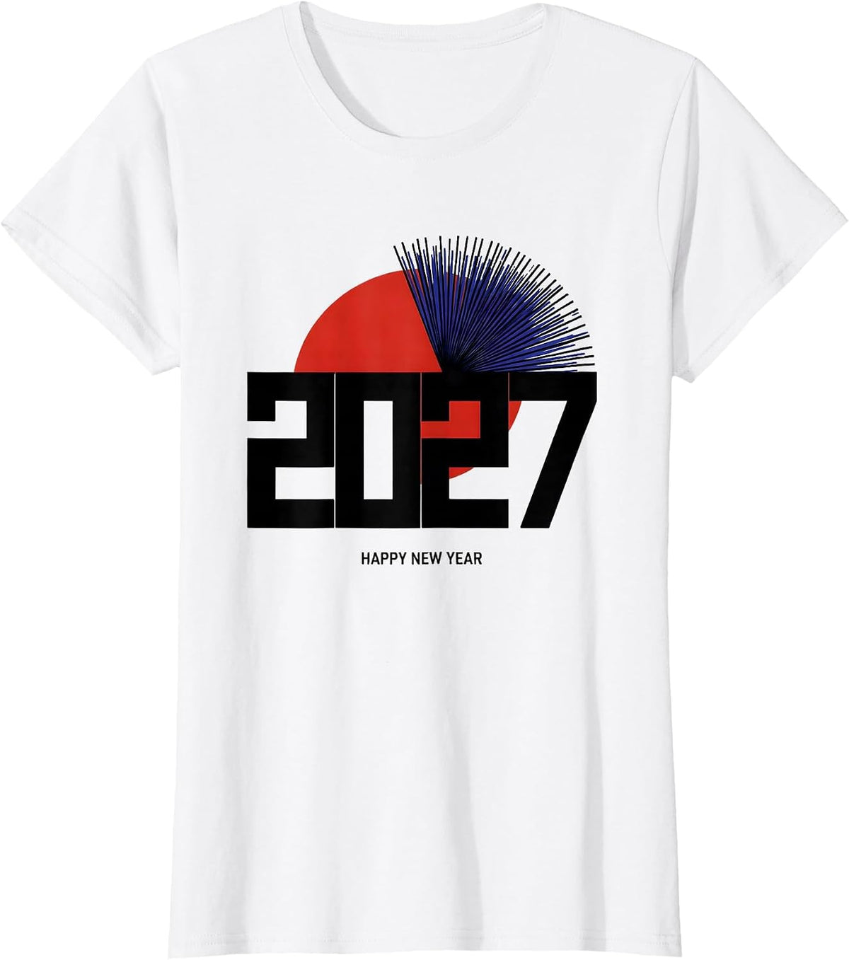 Happy New Year 2027 Bauhaus Modernist Party Host Family T-Shirt - White