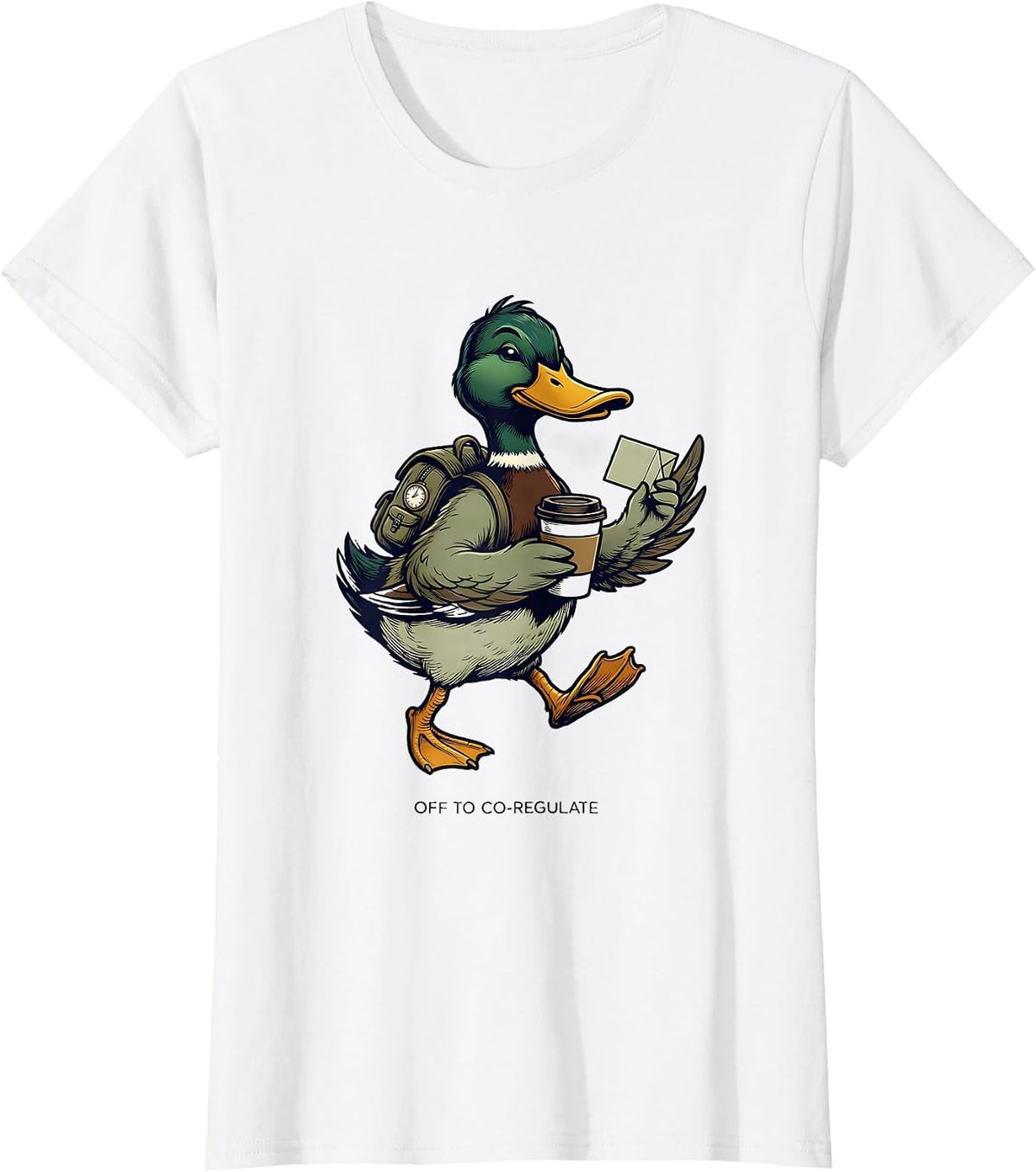 Women's Off To Co-Regulate Silly Goose Therapy Humor T-Shirt - White