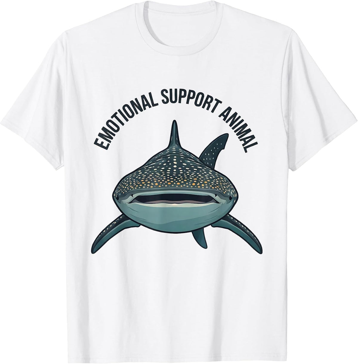 Men's Emotional Support Animal Funny Whale Shark Ocean Wildlife T-Shirt - White