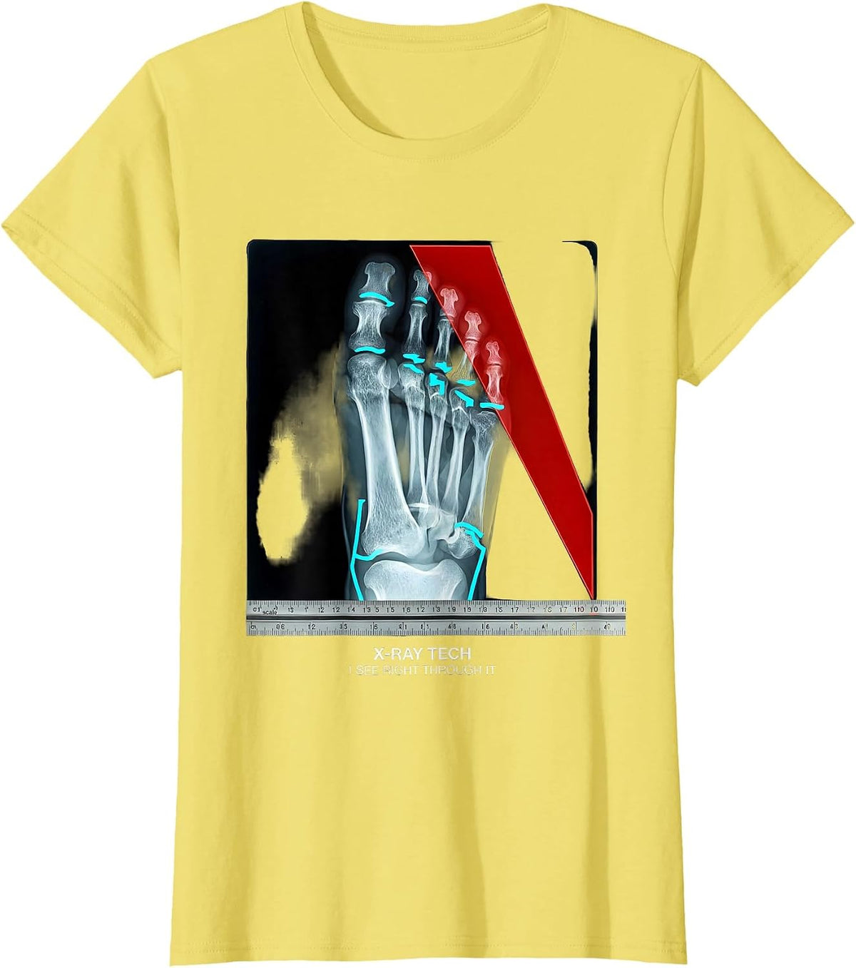 X-Ray Tech, I See Right Through It Radiology Tech Humor Gift T-Shirt - Lemon Yellow