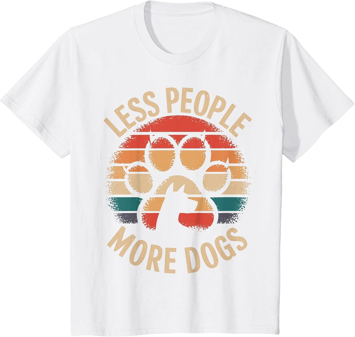 Less People More Dogs Funny Dog Lover Dog Mom T-Shirt - White