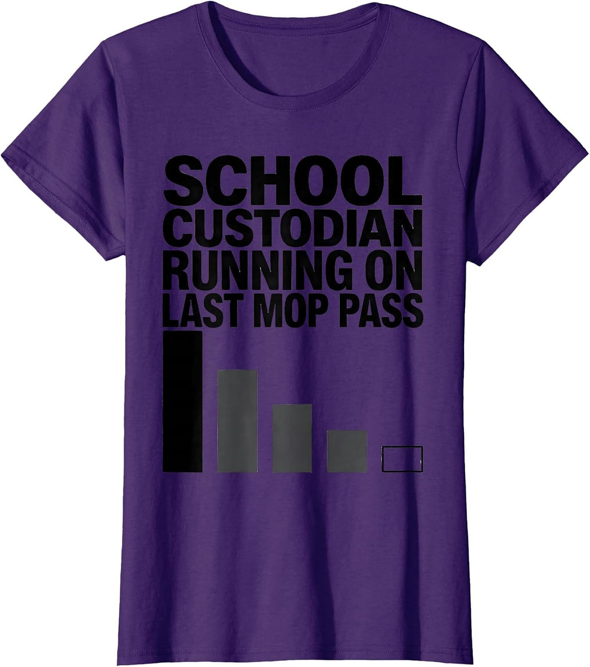 Women's School Custodian, Running On Last Mop Pass Funny T-Shirt - Purple