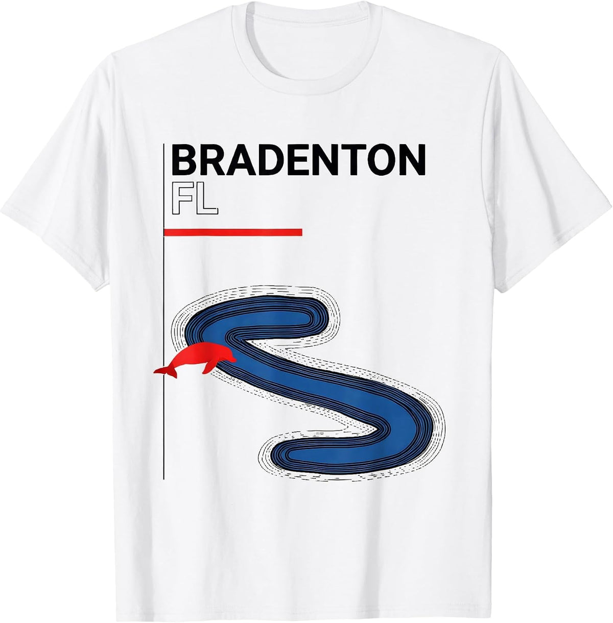 Men's BRADENTON FL Vintage Swiss International Manatee River Retro T-Shirt - White