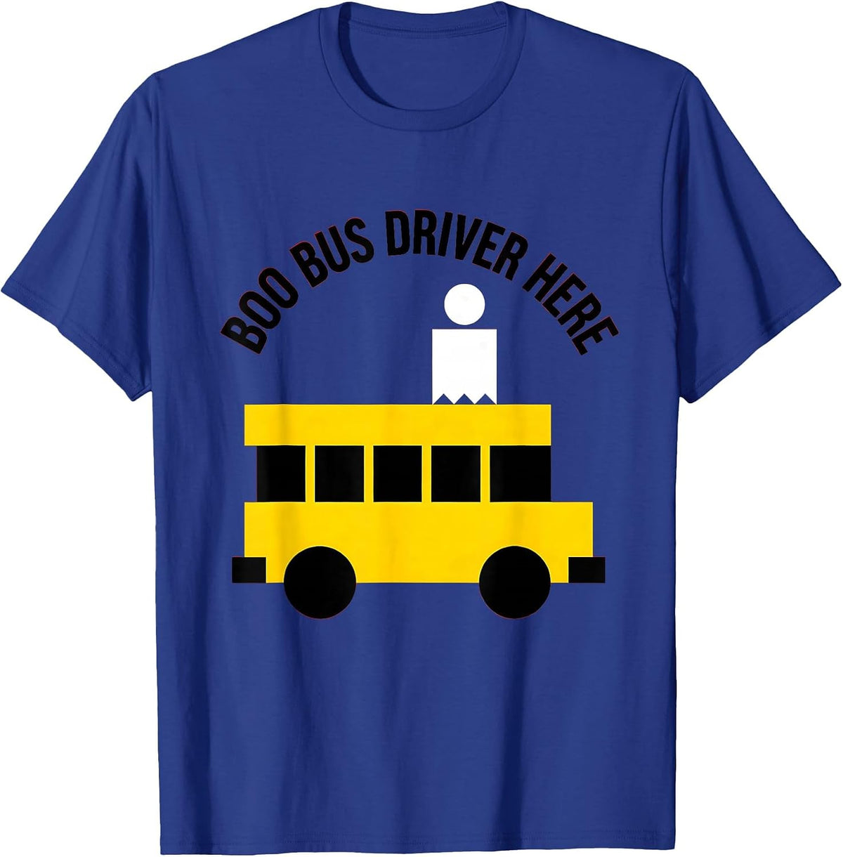 Boo Crew Bus Driver Halloween Design T-Shirt - Royal Blue