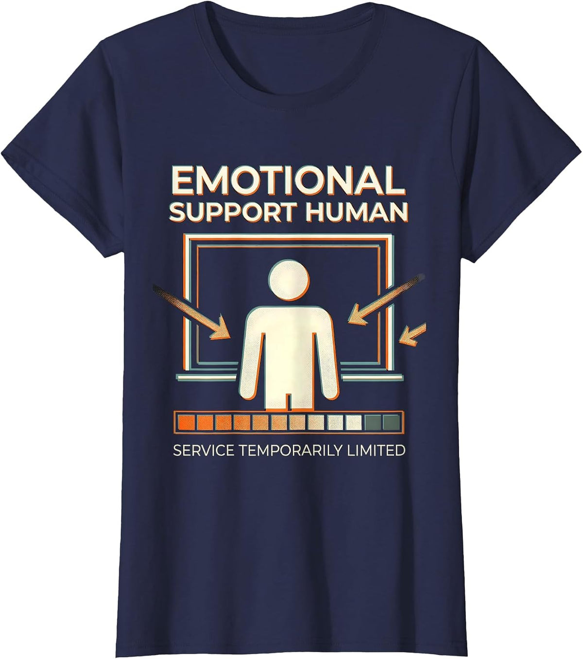 Women's Emotional Support Human / Service Temporarily Limited T-Shirt - Navy Blue