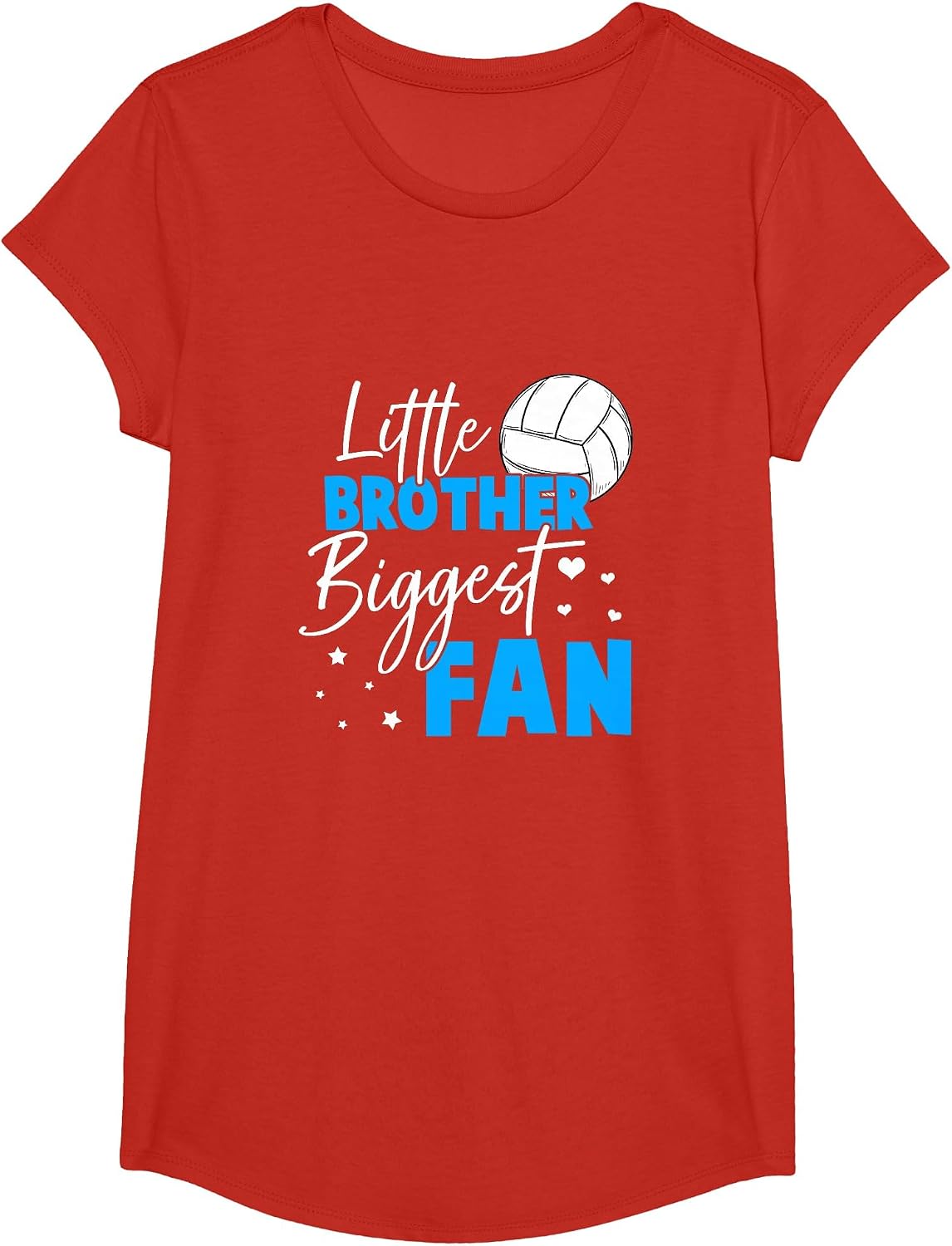 Volleyball Little Brother Biggest Fan Volleyball Sister T-Shirt - Girls Red