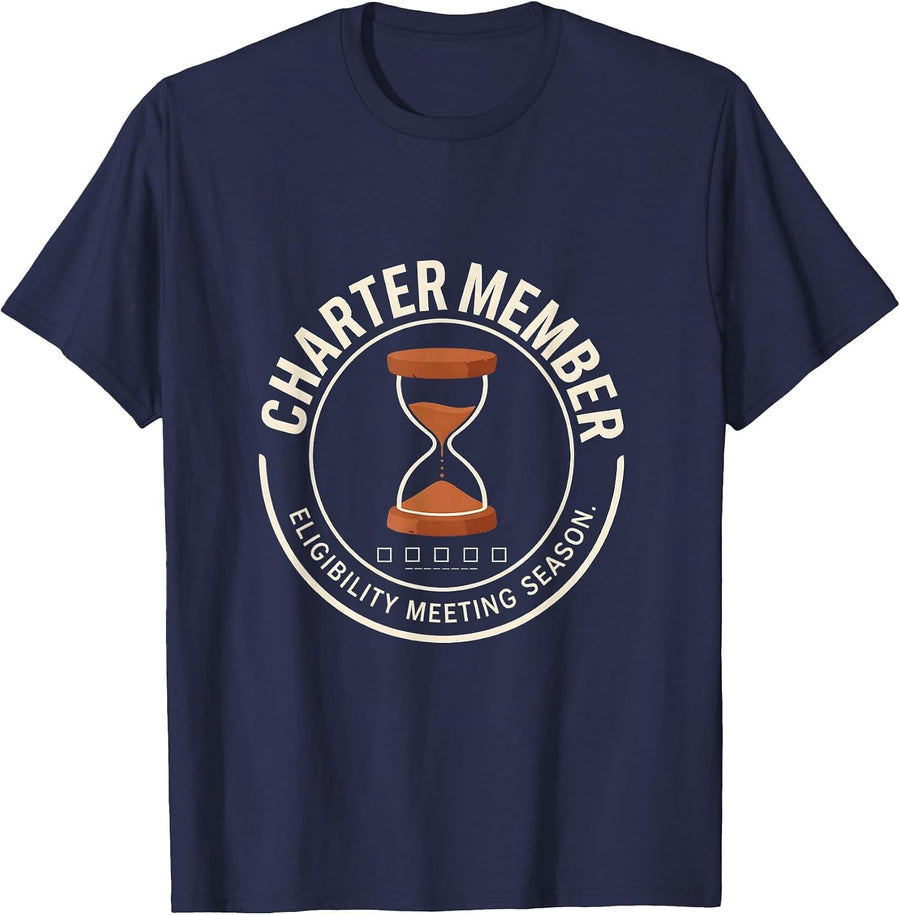 Charter Member, Eligibility Meeting Season Special Education T-Shirt - Navy Blue
