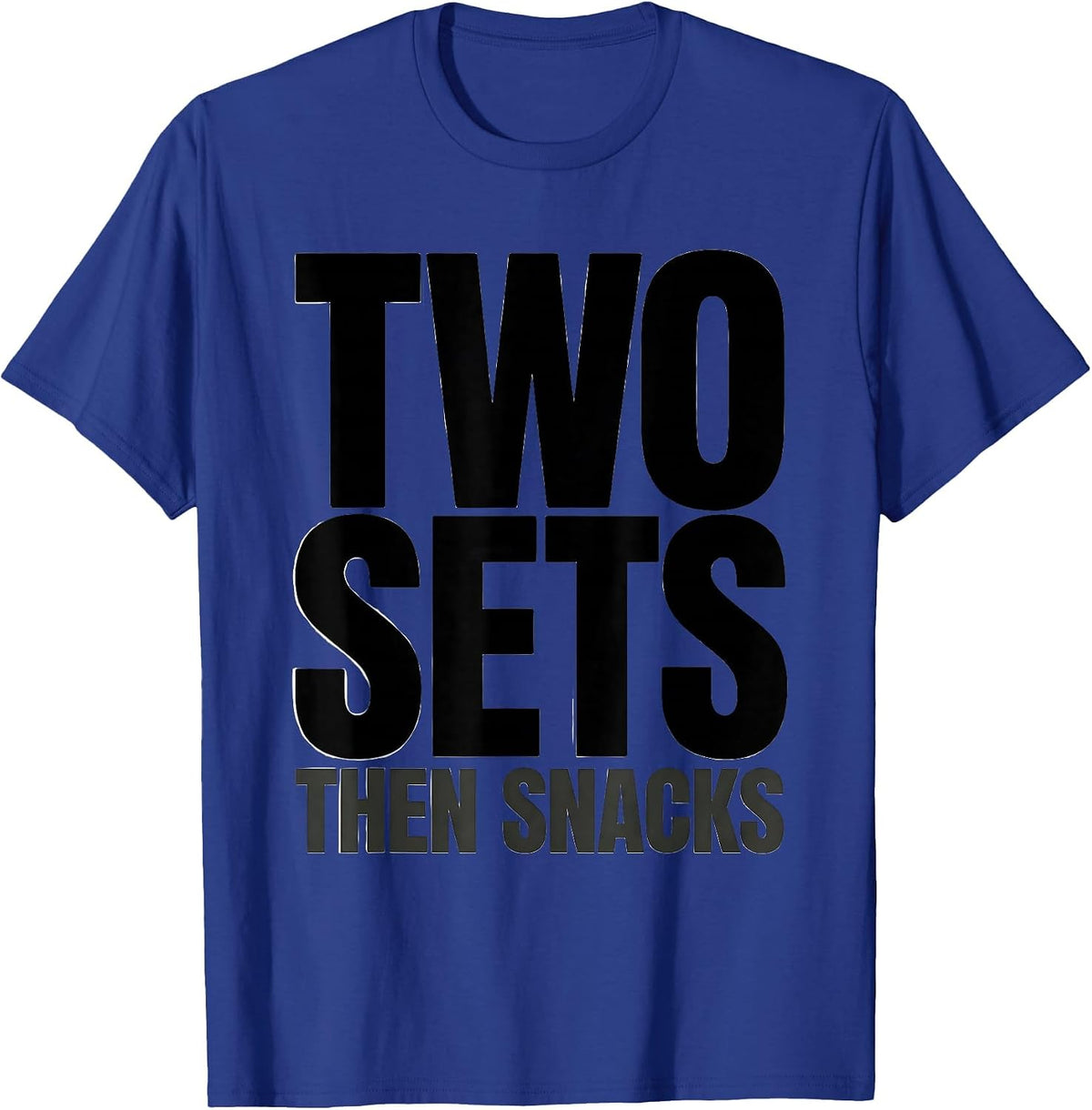 Men's Two Sets Then Snacks Funny Guinea Pig Weightlifting Gym Meme T-Shirt - Royal Blue