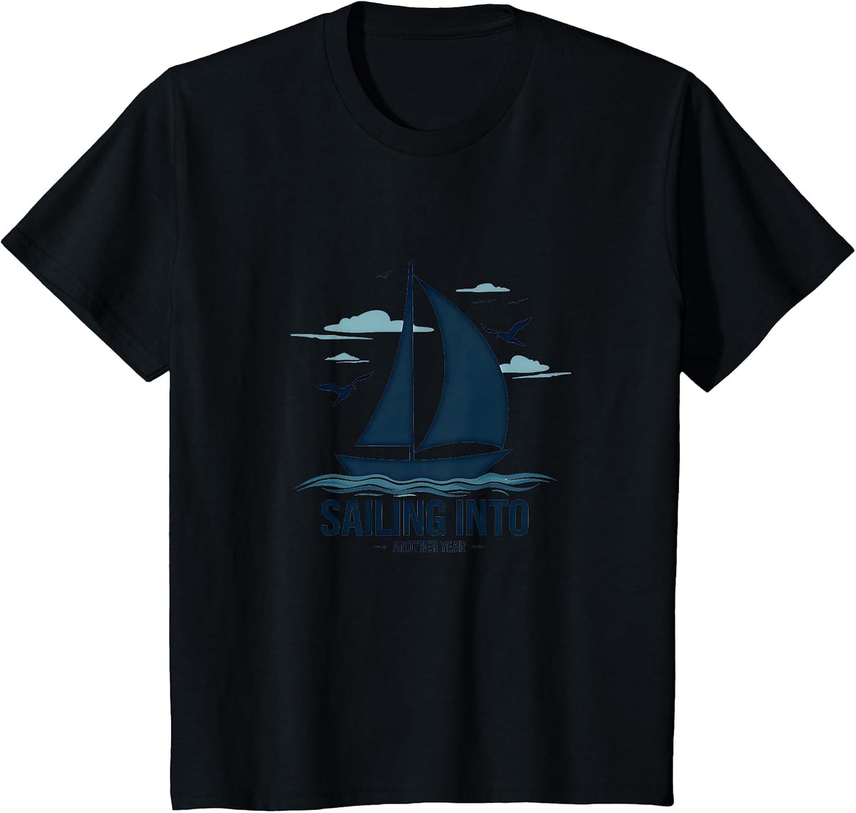 Sailing Into Another Year 65th Birthday Cruise Nautical Gift T-Shirt - Black