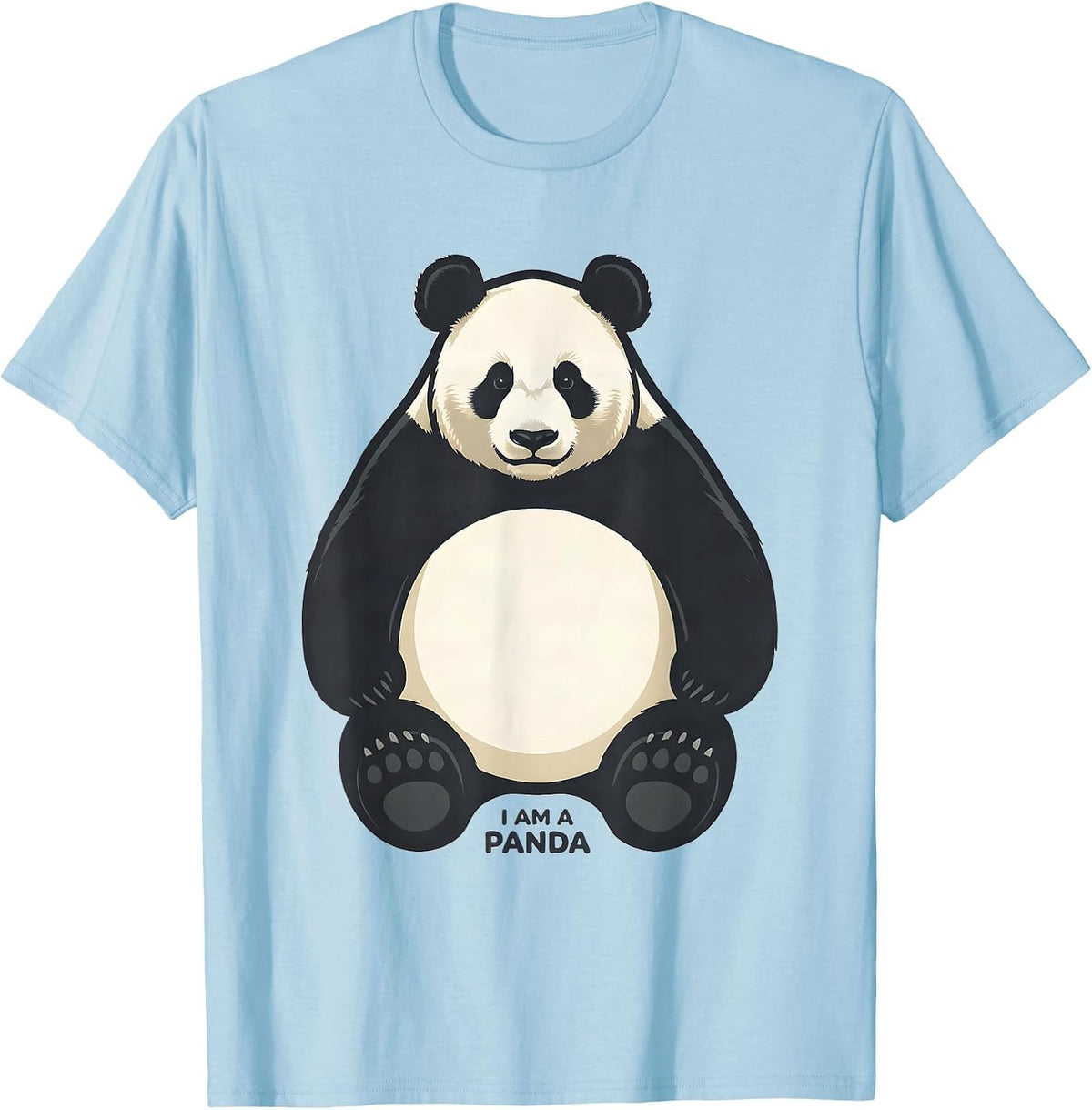 Men's I Am a Panda Costume Animal Matching Halloween Group T-Shirt - Baby Blue