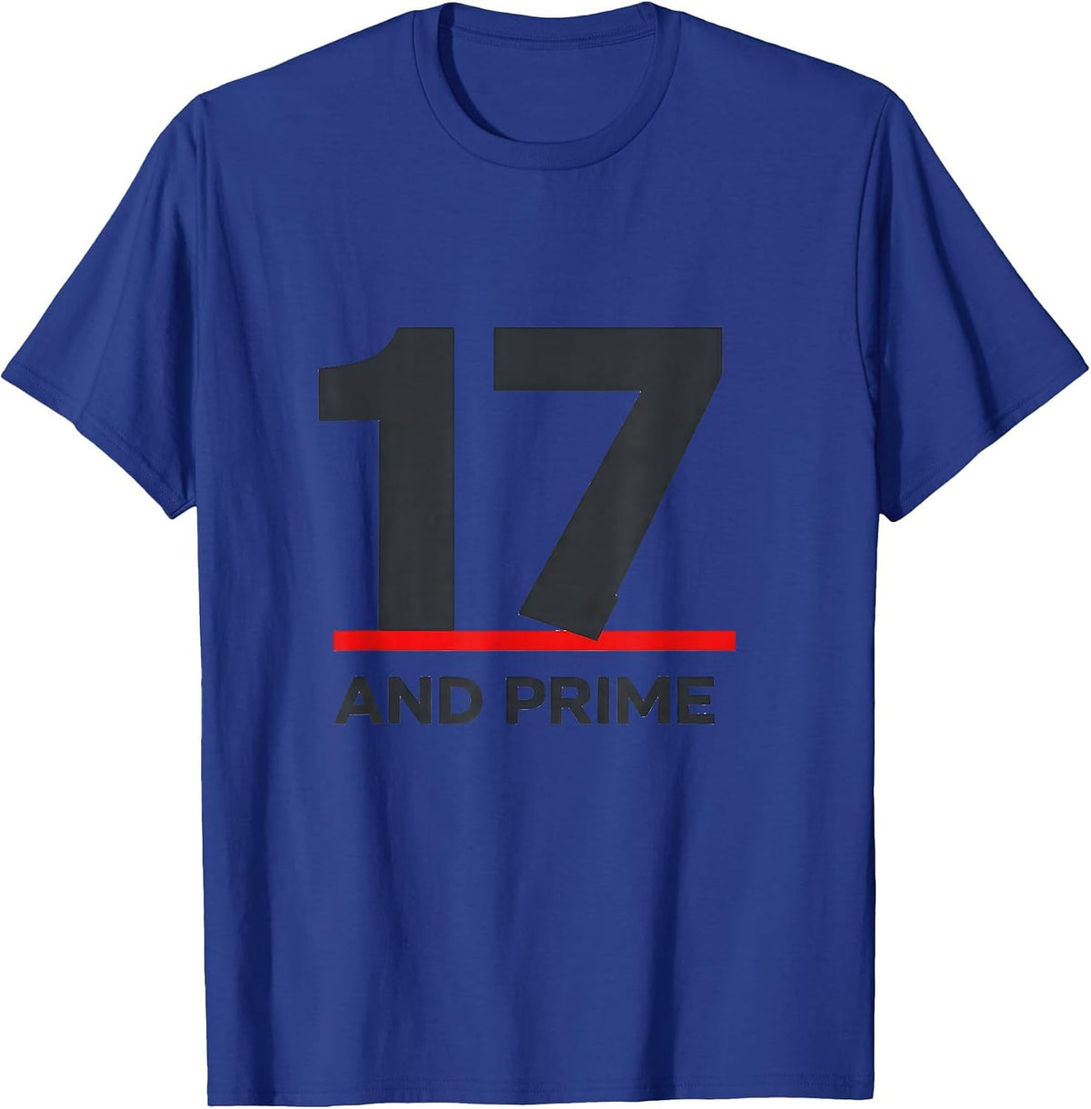Men's Seventeen And Prime Math Birthday Gift for Teens Nerdy Humor T-Shirt - Royal Blue