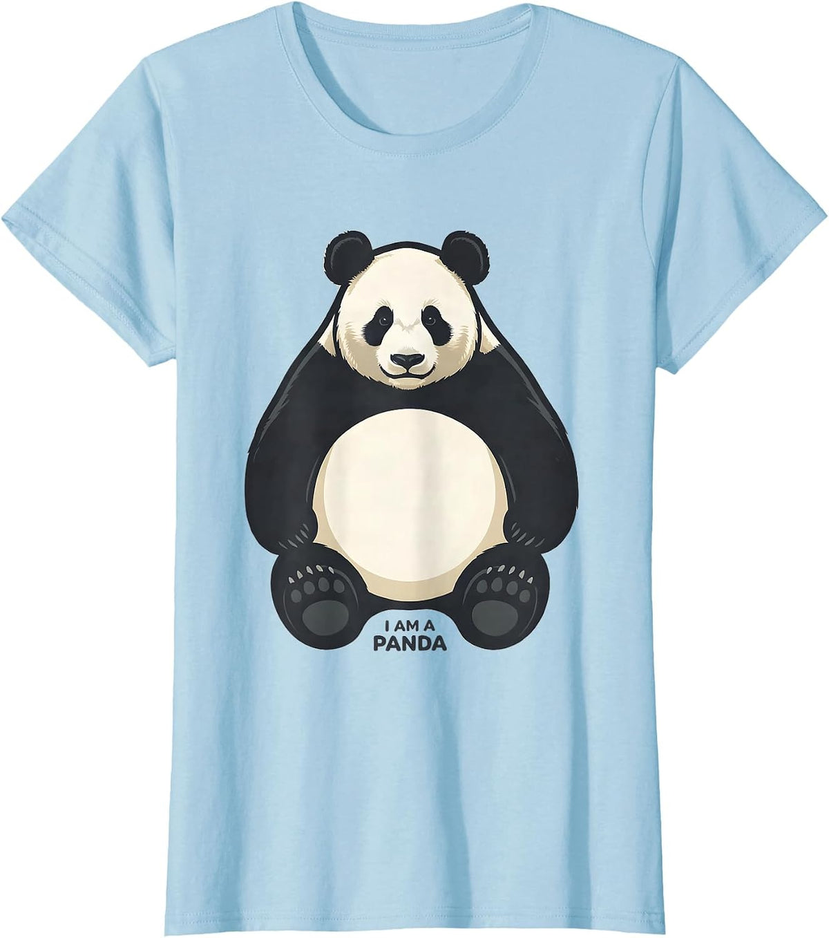 Women's I Am a Panda Costume Animal Matching Halloween Group T-Shirt - Baby Blue