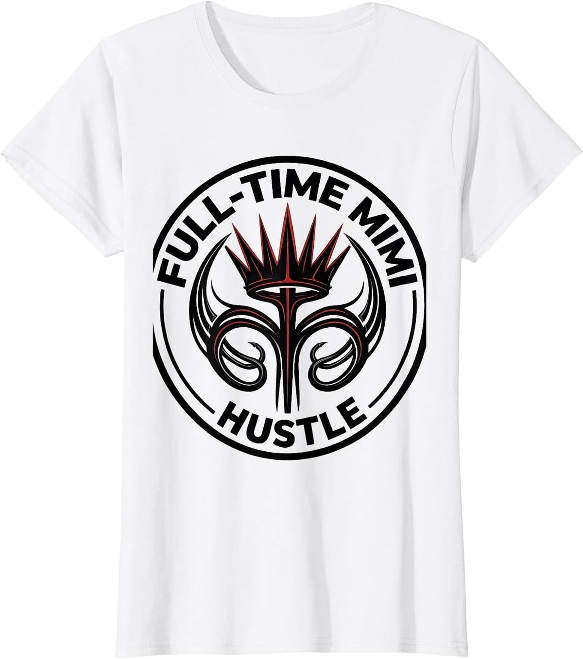 Full-Time Mimi Hustle Grandma Life Design T-Shirt - White