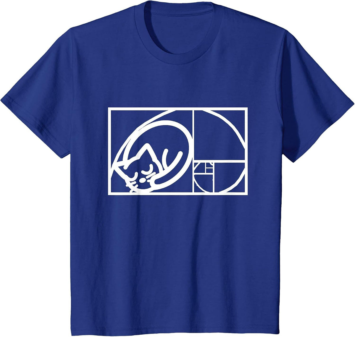 Math Mathematics Fibonacci Sequence Cat Golden Ratio T-Shirt - Royal Blue