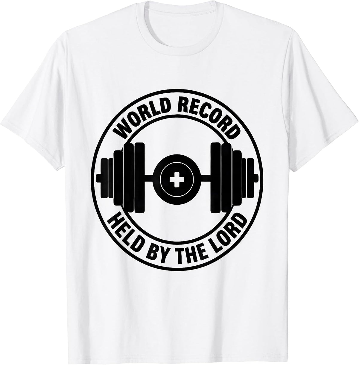 Men's World Record: Held By The Lord Christian Men Gym Faith Iron T-Shirt - White