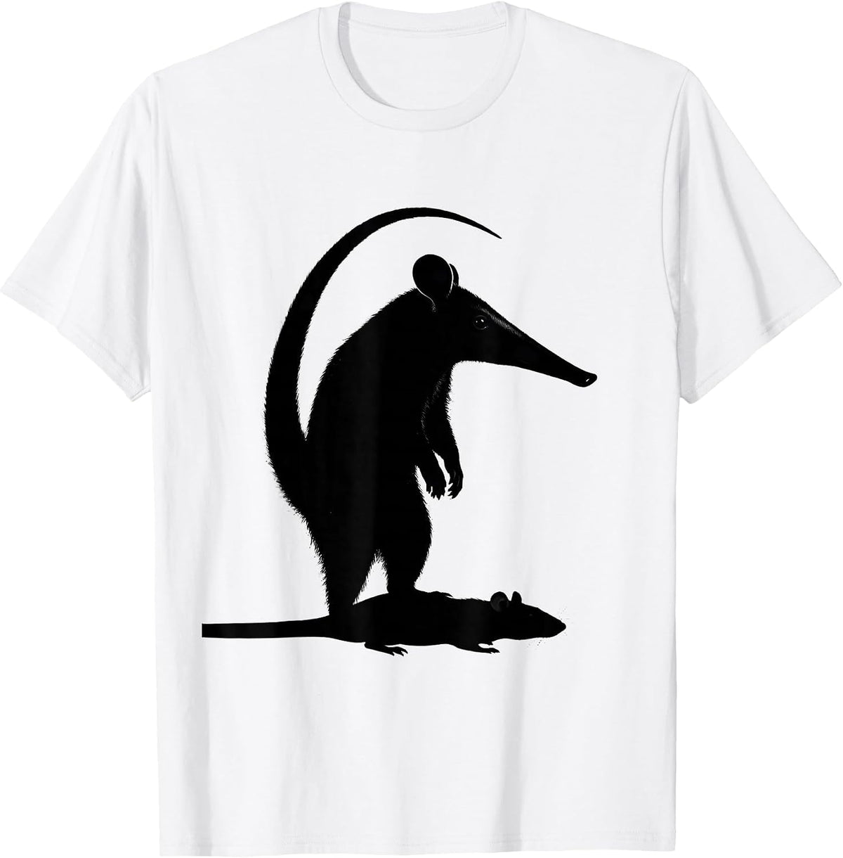 Men's Opossum Silhouette Funny Animal Meme Casual Humor T-Shirt - White