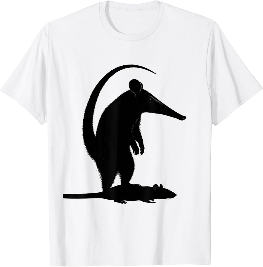 Men's Opossum Silhouette Funny Animal Meme Casual Humor T-Shirt - White