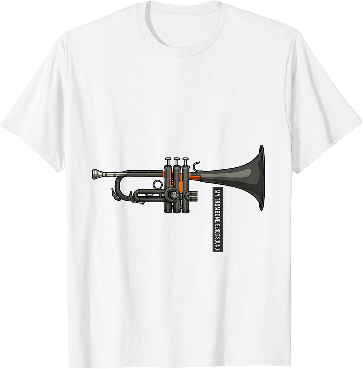 Men's My Trombone Bends Sound Funny Trombone Player Band Humor T-Shirt - White