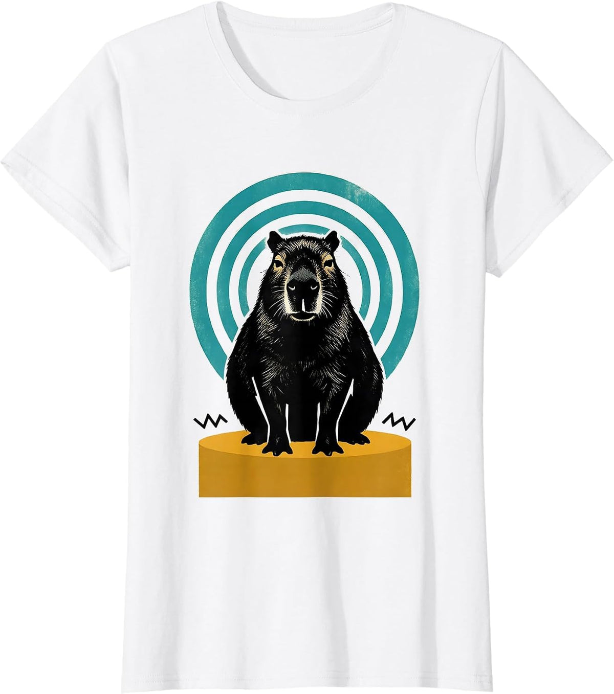 Women's Capybara Midcentury Modern Animal Humor Funny T-Shirt - White