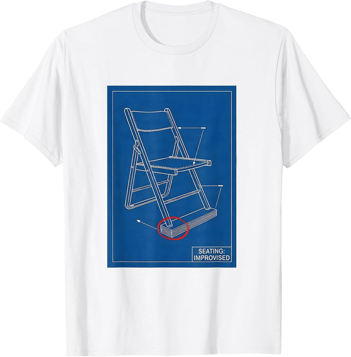 Men's Seating: Improvised Technical Blueprint Funny Friendsgiving T-Shirt - White