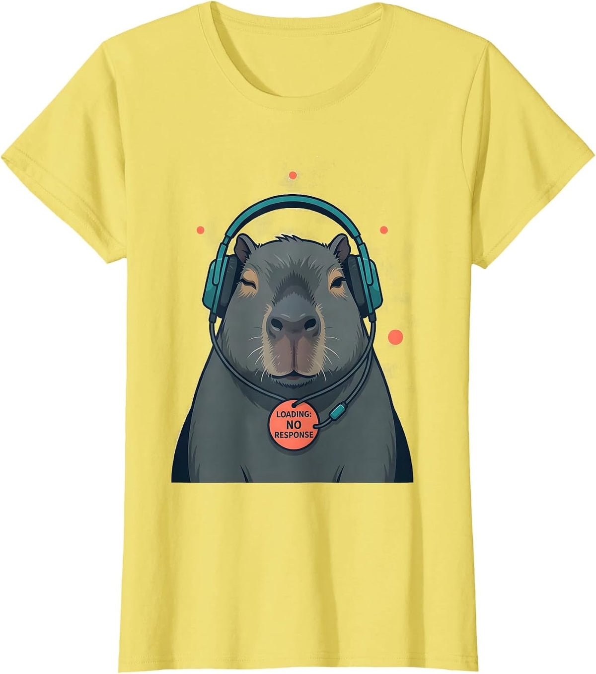 Loading: No Response Funny Capybara Gamer Meme Humor T-Shirt - Lemon Yellow