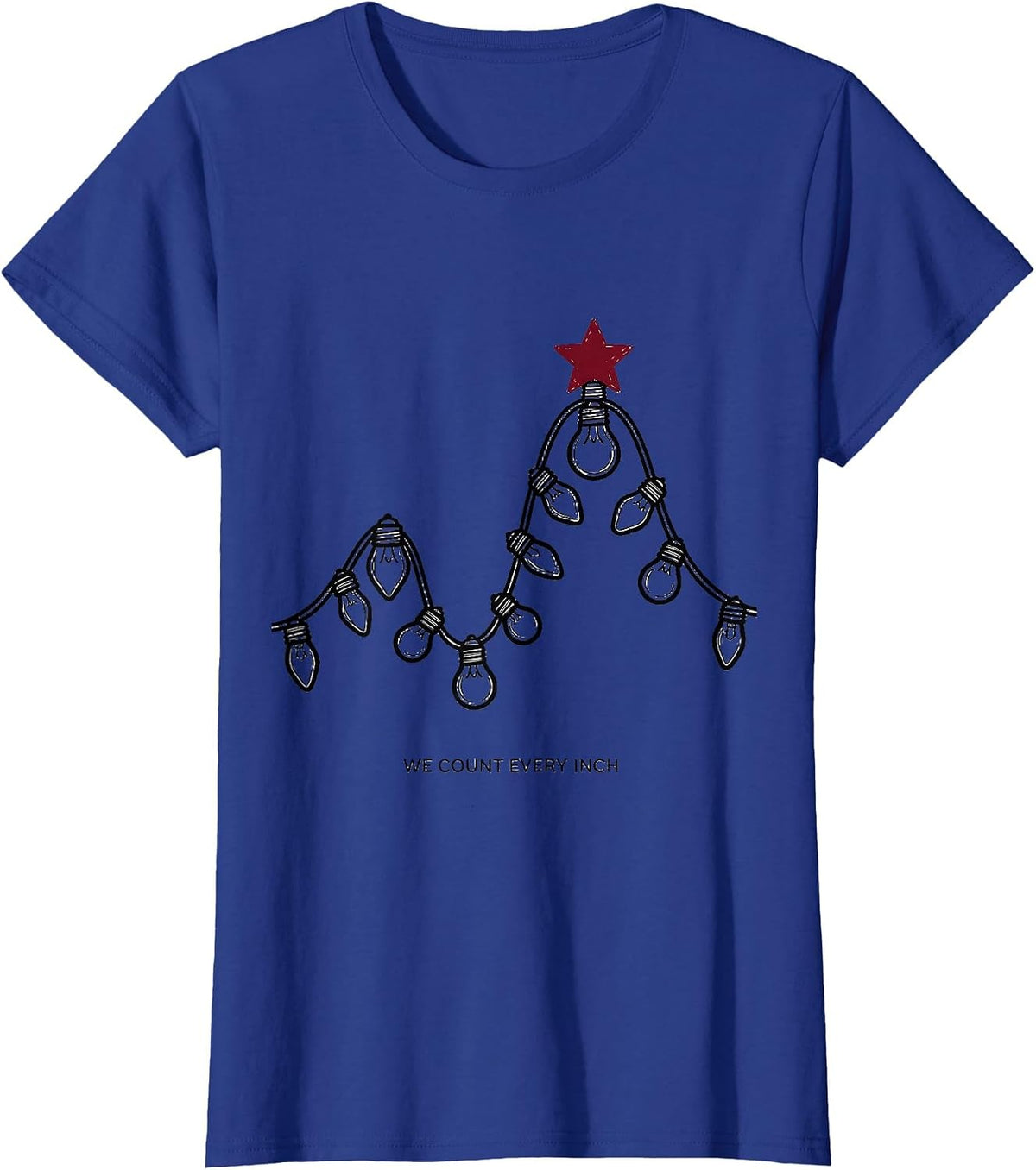 Women's We Count Every Inch Line Art Special Education Teacher T-Shirt - Royal Blue