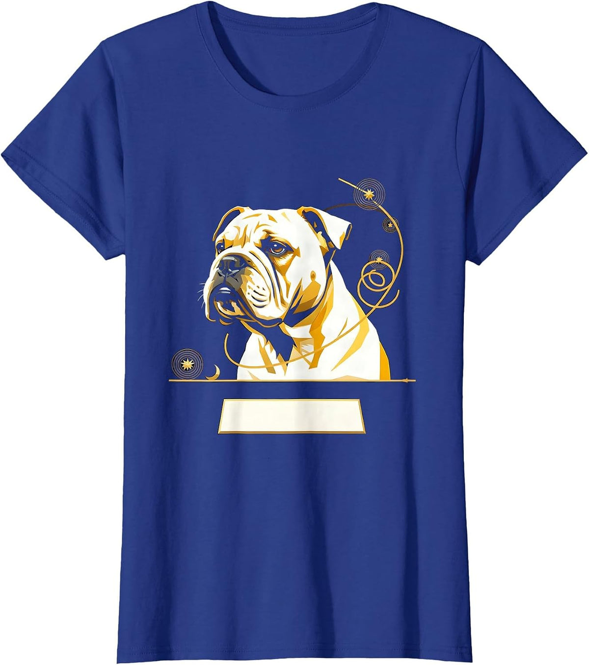 Women's Bull Terrier Van Gogh Style Starry Night Art T-Shirt - Royal Blue