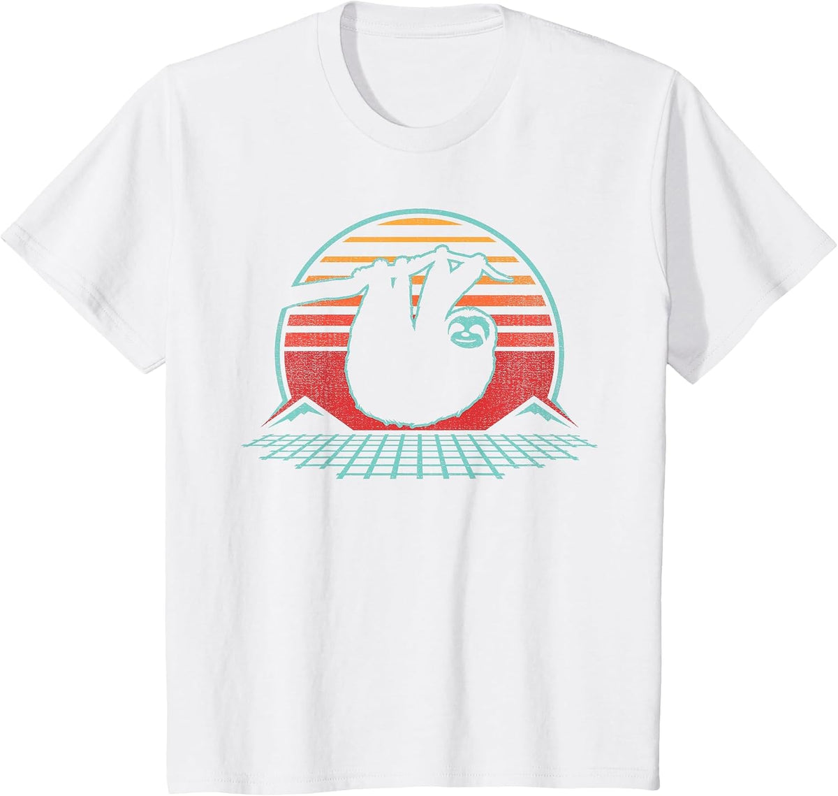 Sloth Lover Animal Retro Vintage 80s Style T-Shirt - White