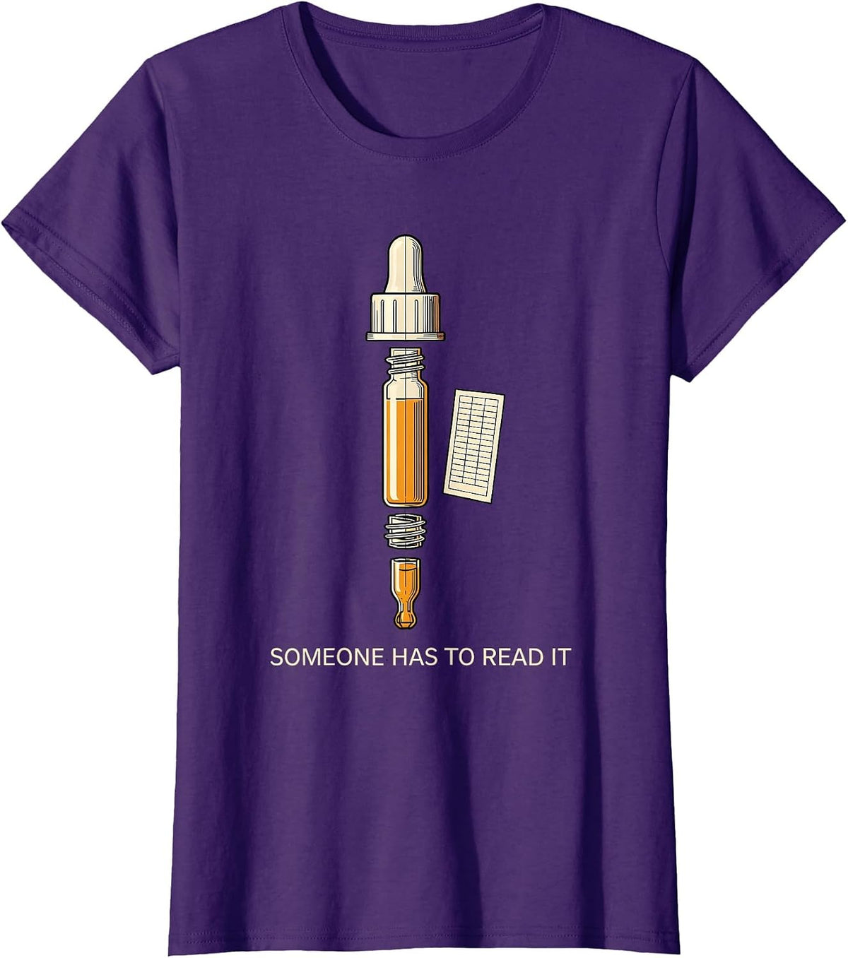Women's Someone Has To Read It Funny Lab Tech QC Chart Out Of T-Shirt - Purple