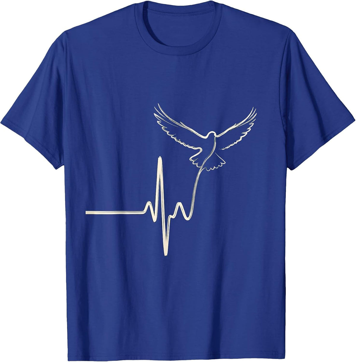 Men's 988 Suicide Prevention Lifeline Heartbeat Bird Flight T-Shirt - Royal Blue