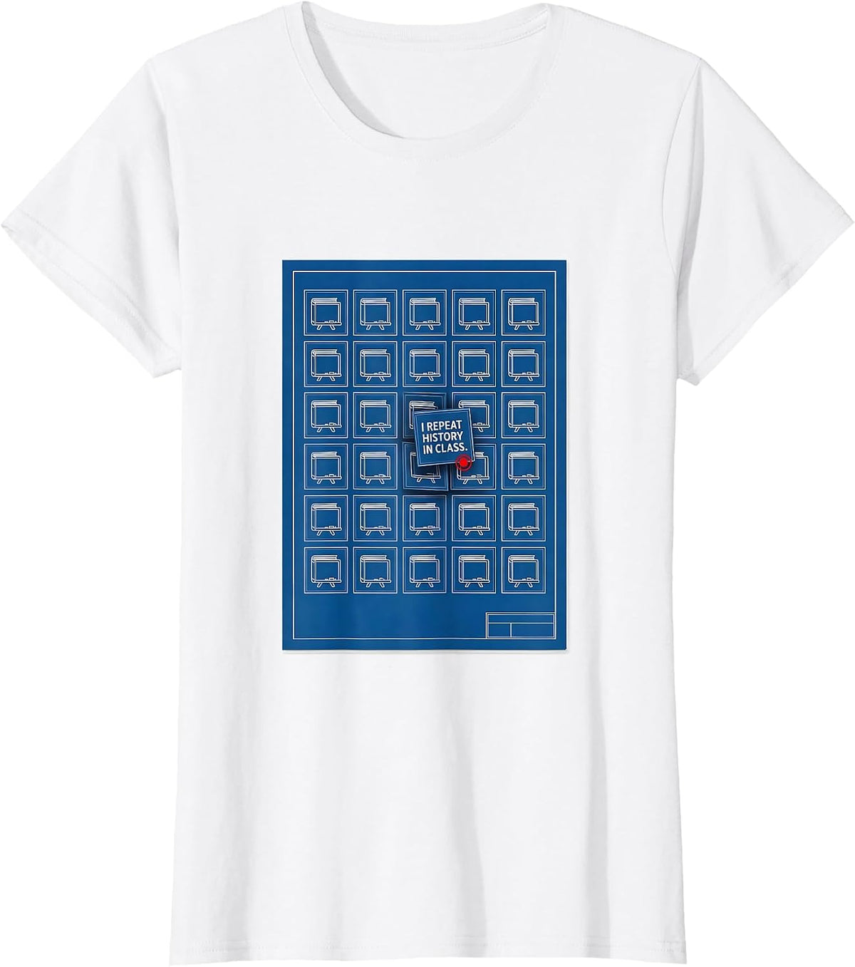 I Repeat History In Class Funny History Teacher Gift T-Shirt - White