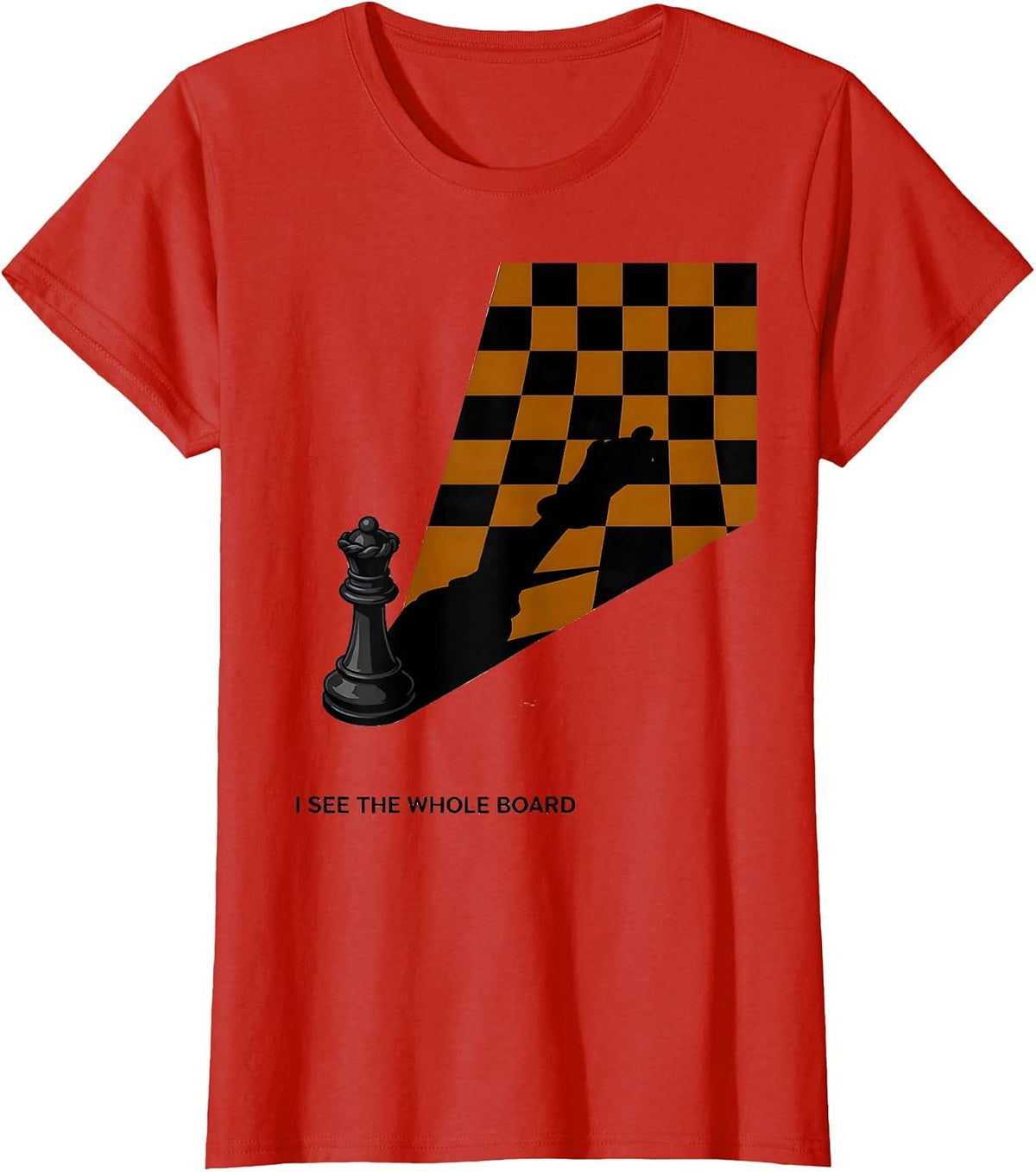 I See The Whole Board Editorial Conceptual Chess Queen Pride T-Shirt - Red