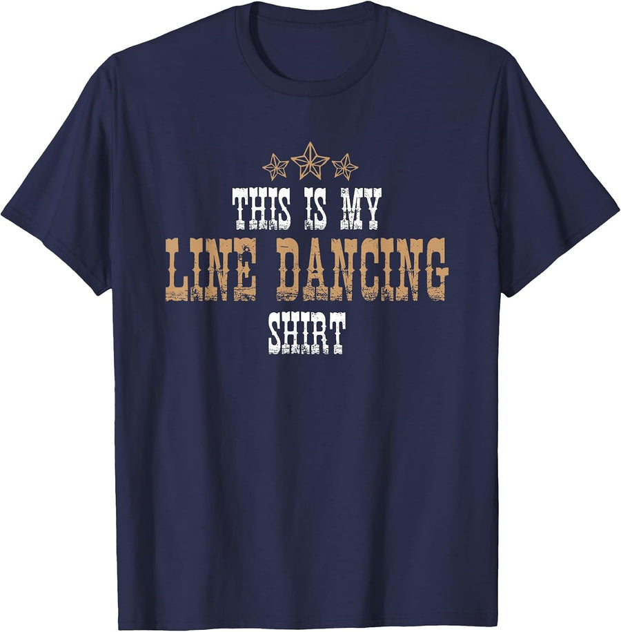 Funny Line Dance Tee This is My Line Dancing Outfit T-Shirt - Navy Blue
