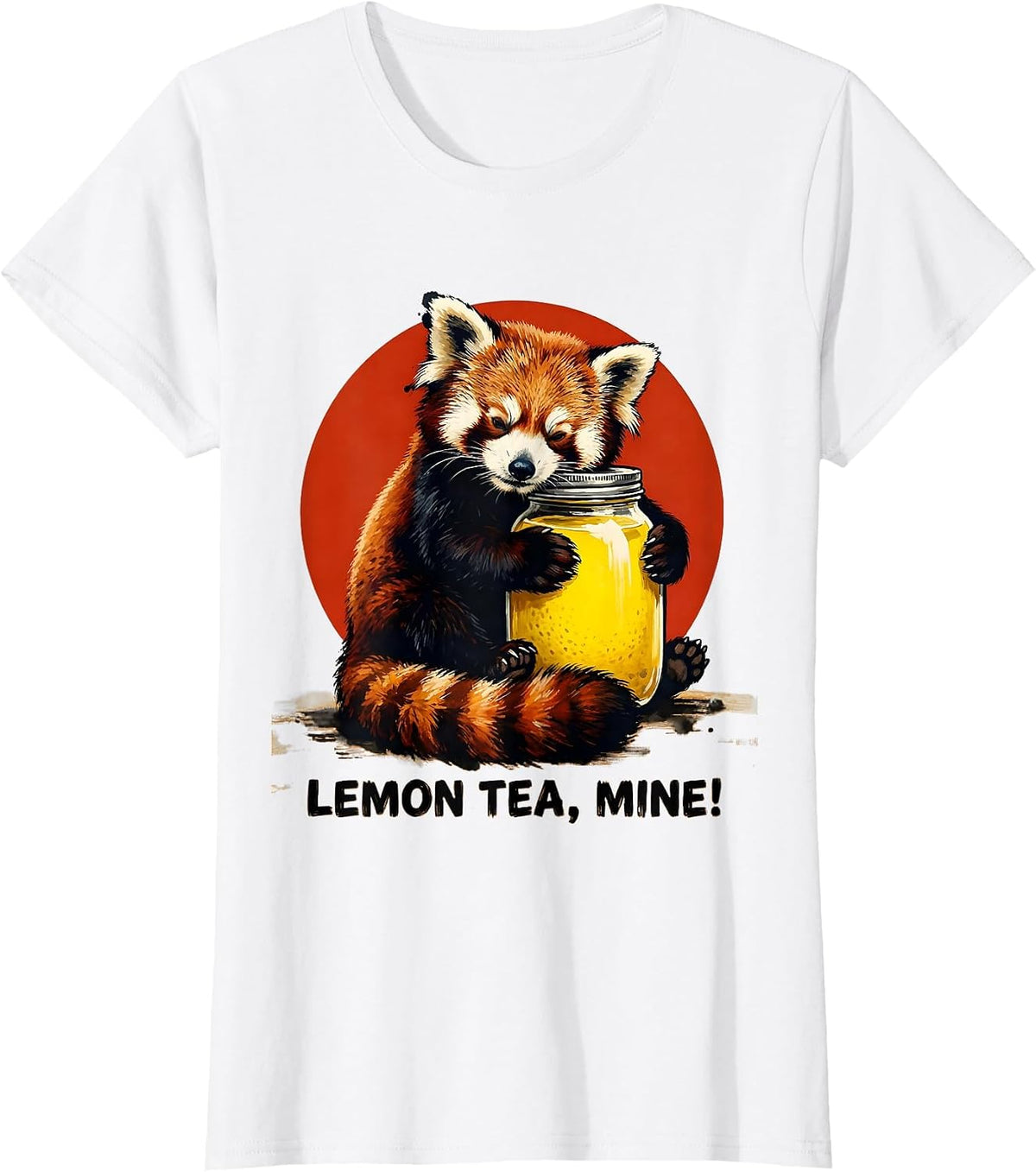 Lemon Tea, Mine! Cute Kawaii Red Panda Anime Humor T-Shirt - White