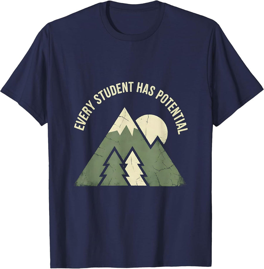 Every Student Has Potential Special Education Design T-Shirt - Navy Blue