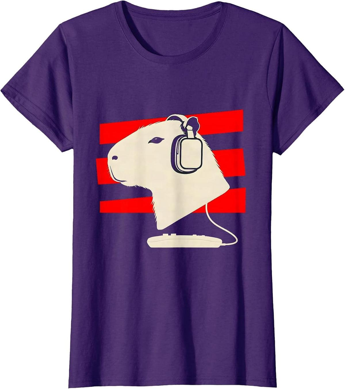 Women's Capybara Gamer Bruh Meme Humor Minimalist T-Shirt - Purple
