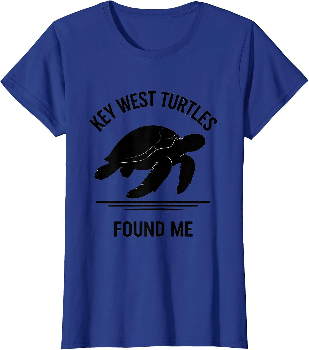 Women's Key West Turtles Found Me Silhouette Sea Turtle Lover Beach T-Shirt - Royal Blue