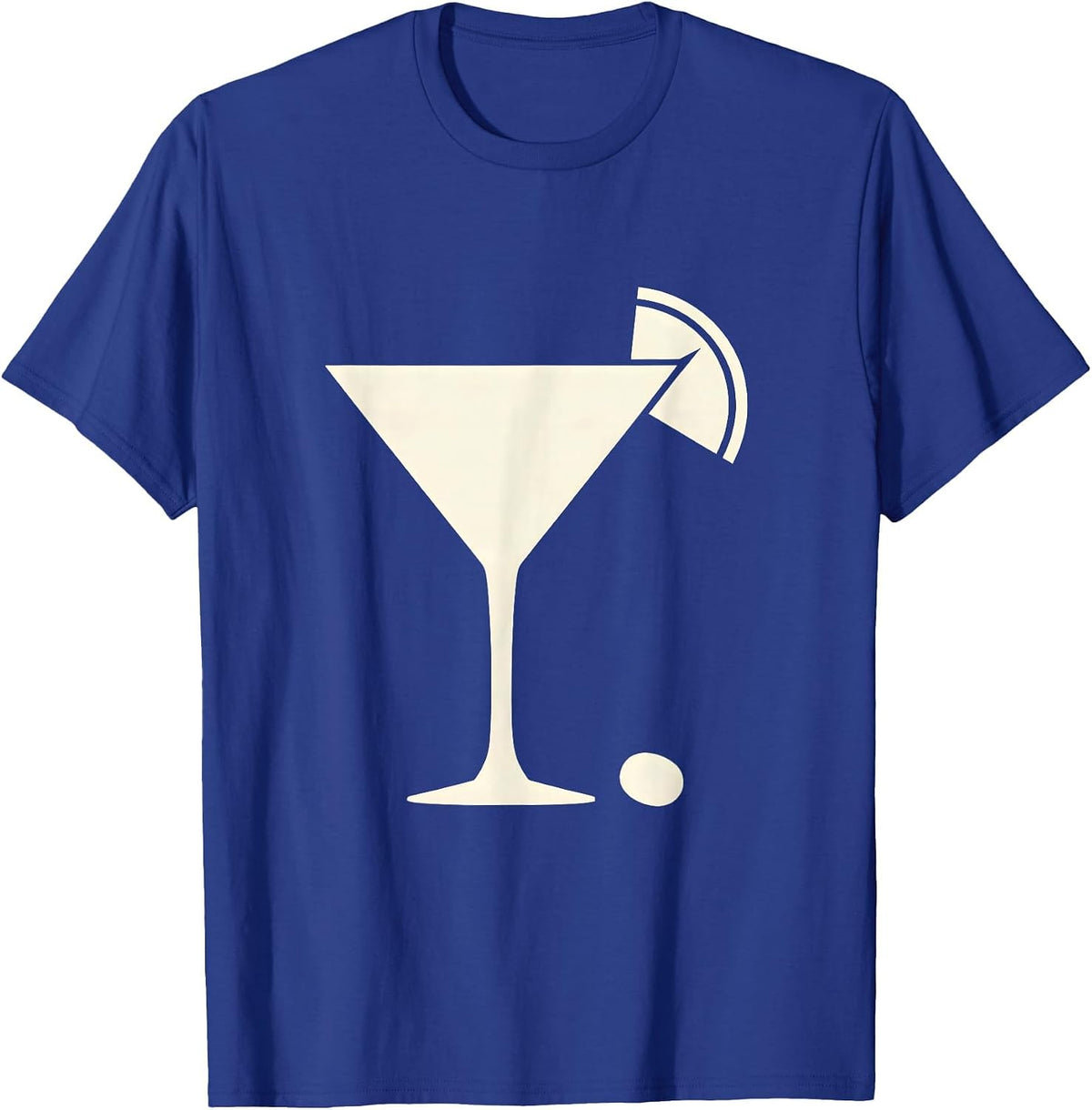 Martini Cone Silhouette Cocktail Lover Humor T-Shirt - Royal Blue