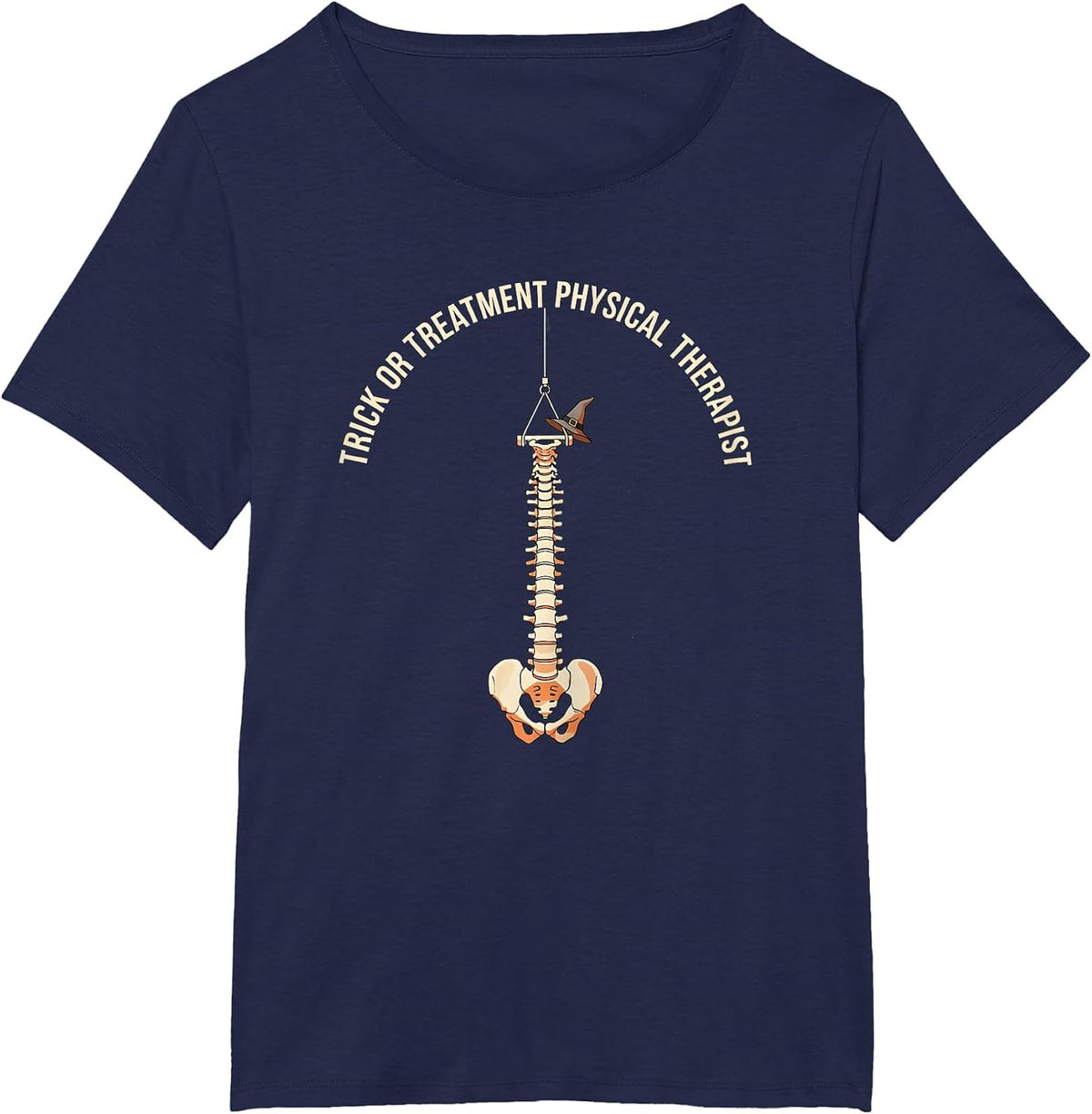 Women's Trick Or Treatment Physical Therapist Halloween PT T-Shirt - Navy Blue