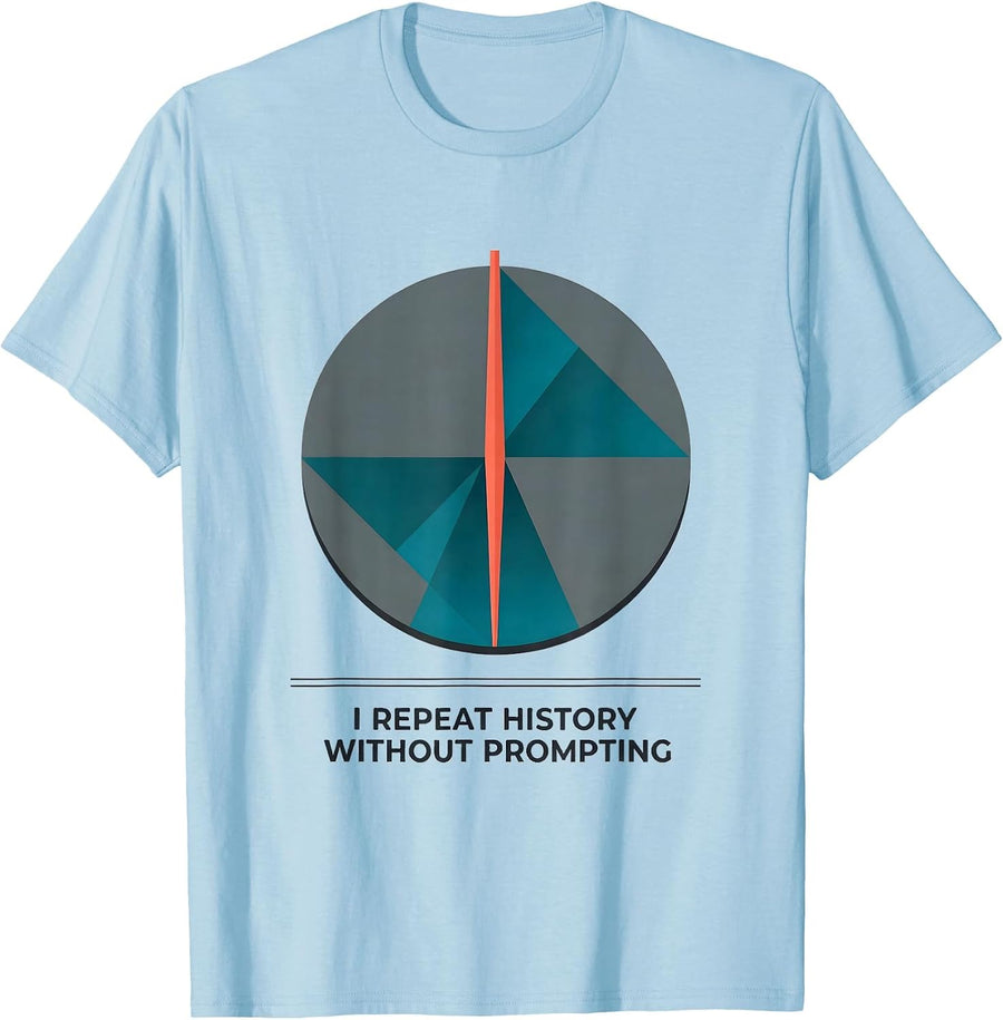 Men's I Repeat History Without Prompting Funny History Teacher T-Shirt - Baby Blue